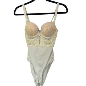 NWT Auden Intimates LACY TEDDY BODYsuit Light Green Size XS